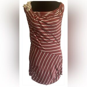 Striped Ric Rac Red and White Tank medium corsage Anthropologie